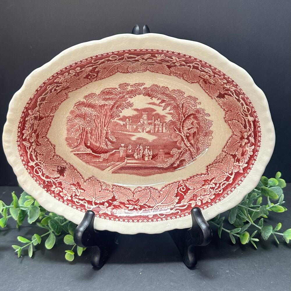 Mason’s Vista Red Mulberry Transferware Bowls Set of 3 Oval Ironstone England‎